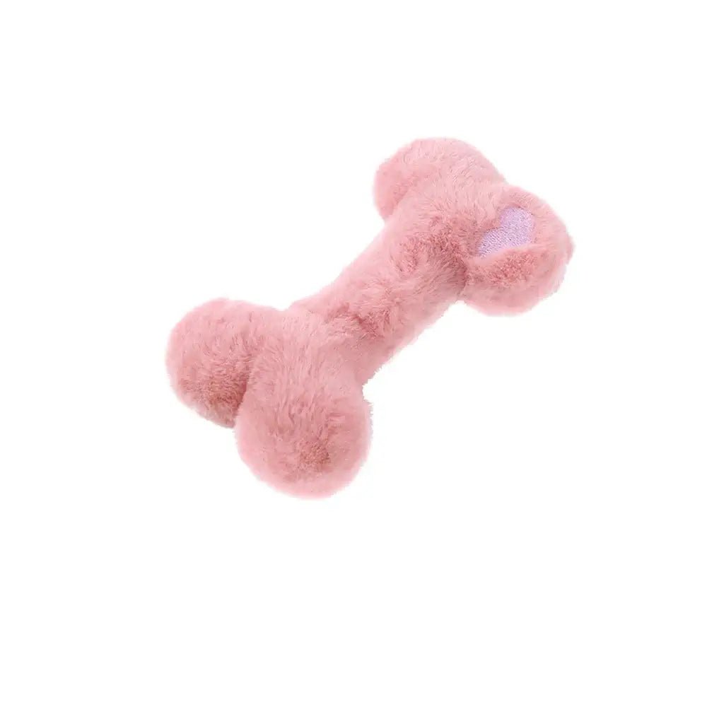 1PC Interactive Plush Squeaky Dog Toy - Heart & Bone Shapes, Durable Chew for Medium Breeds, Pet Playtime Accessory - AnimalEssentials
