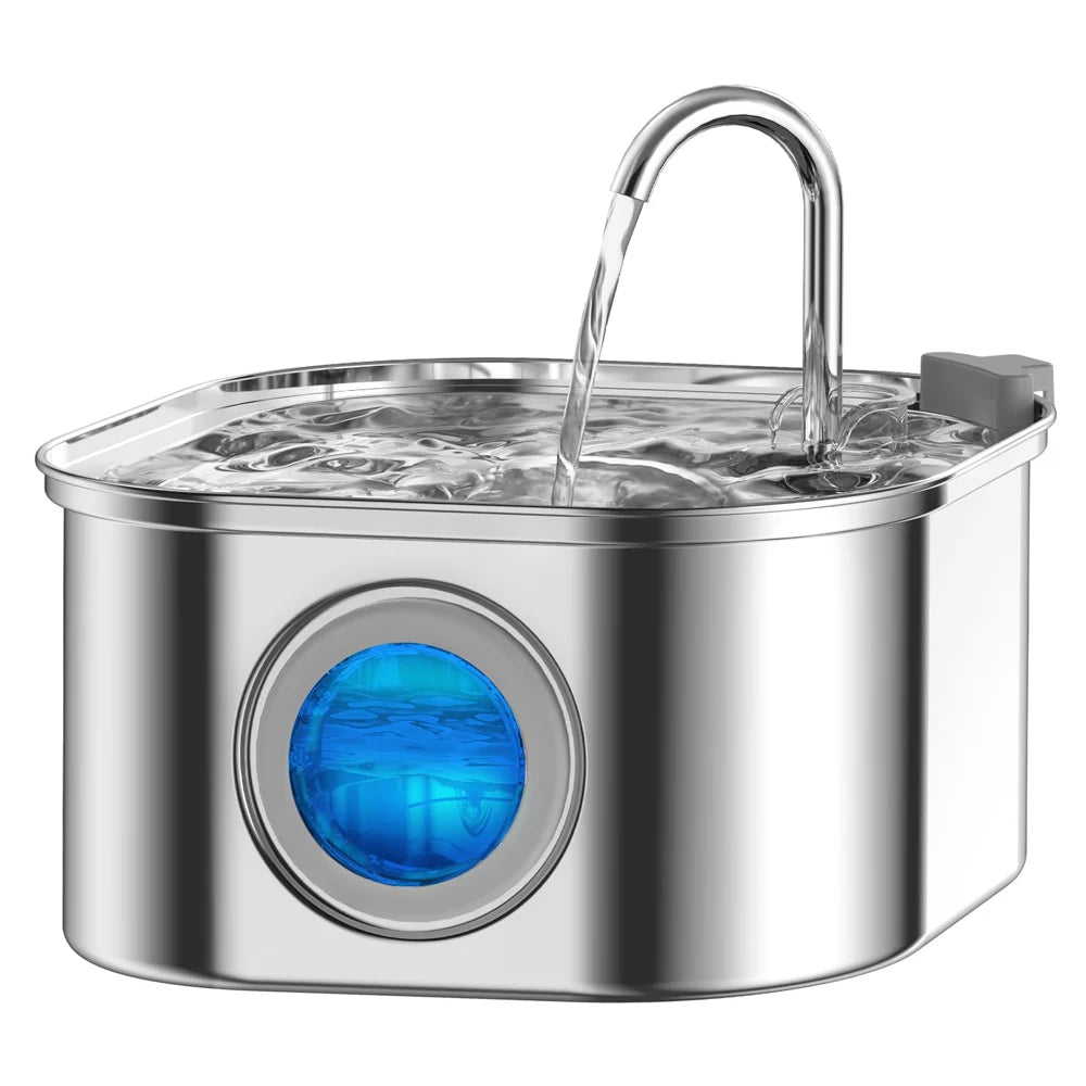 3.2L Cat Automatic Water Dispenser Pet Smart Induction Drinking Feeder USB With Filter Stainless Steel Dog Pet Function Bowl - AnimalEssentials