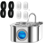 3.2L Cat Automatic Water Dispenser Pet Smart Induction Drinking Feeder USB With Filter Stainless Steel Dog Pet Function Bowl - AnimalEssentials