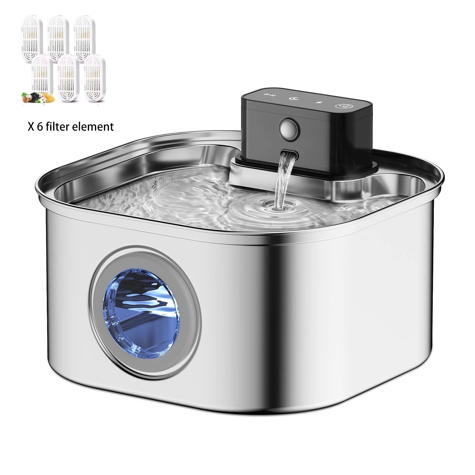 3.2L Cat Automatic Water Dispenser Pet Smart Induction Drinking Feeder USB With Filter Stainless Steel Dog Pet Function Bowl - AnimalEssentials