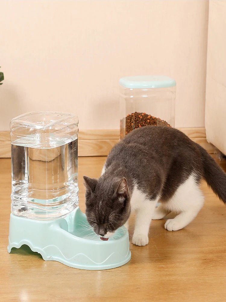 Automatic pet feeder Cat Drinking bowl Cat bowl Large capacity Dog bowl 3.8L combination food storage bucket Pet supplies - AnimalEssentials
