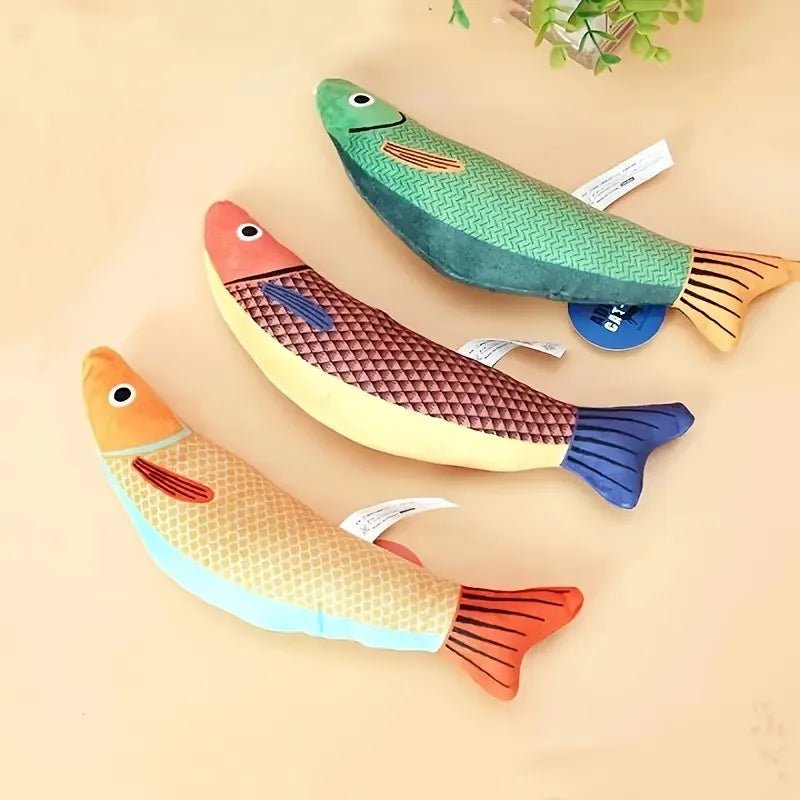Cat Toy 3D Simulation Fish Catnip Toys Interactive Plush Kitten Cat Toy Pet Chew Bite Toys For Cats Pillowfish Pet Supplies - AnimalEssentials