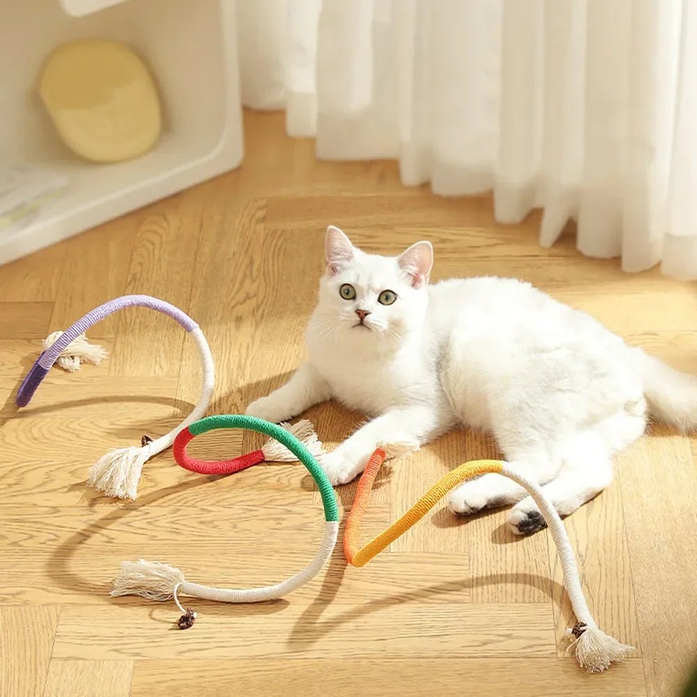 Cat Toys Interactive Molar Cotton Rope Toys Silvervine Cat Teaser Toy Clean Mouth Kitten Play Toy Pet Supplies Accessories - AnimalEssentials