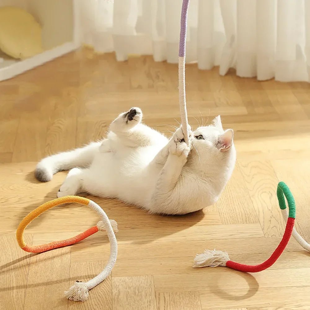 Cat Toys Interactive Molar Cotton Rope Toys Silvervine Cat Teaser Toy Clean Mouth Kitten Play Toy Pet Supplies Accessories - AnimalEssentials