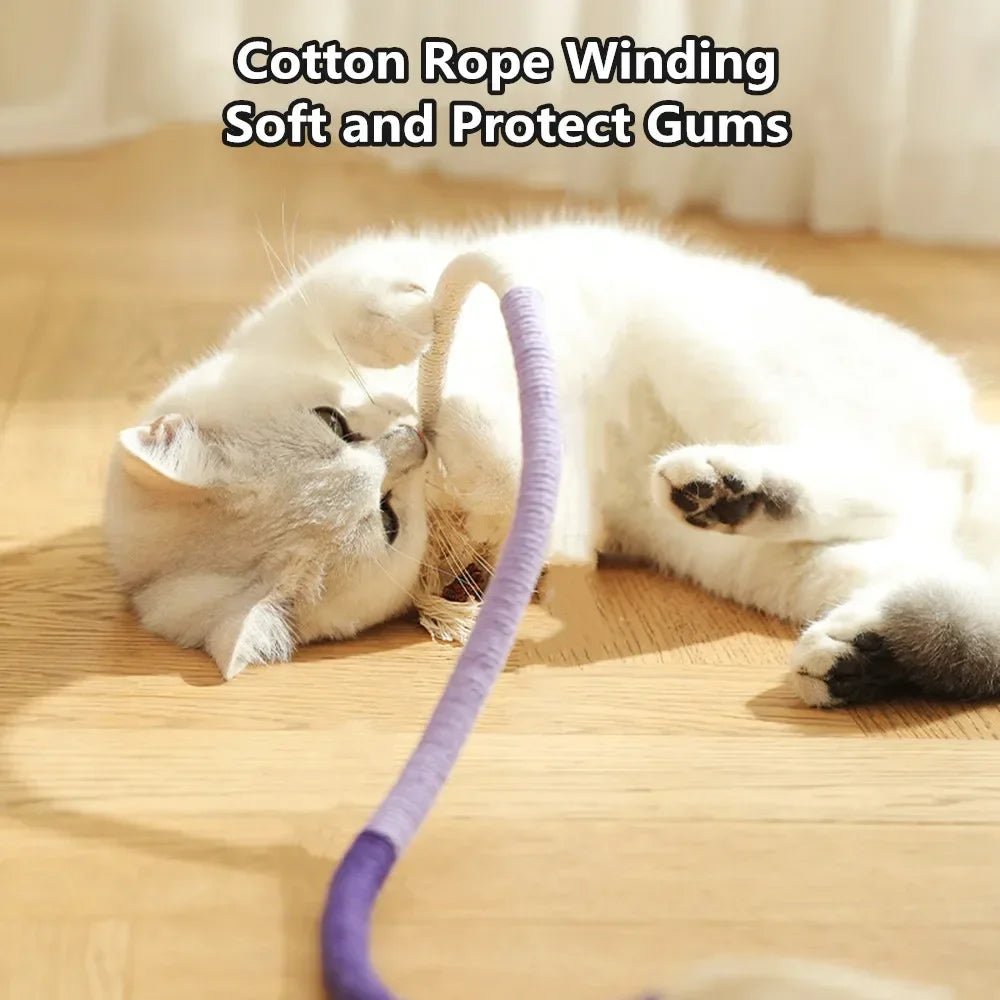 Cat Toys Interactive Molar Cotton Rope Toys Silvervine Cat Teaser Toy Clean Mouth Kitten Play Toy Pet Supplies Accessories - AnimalEssentials