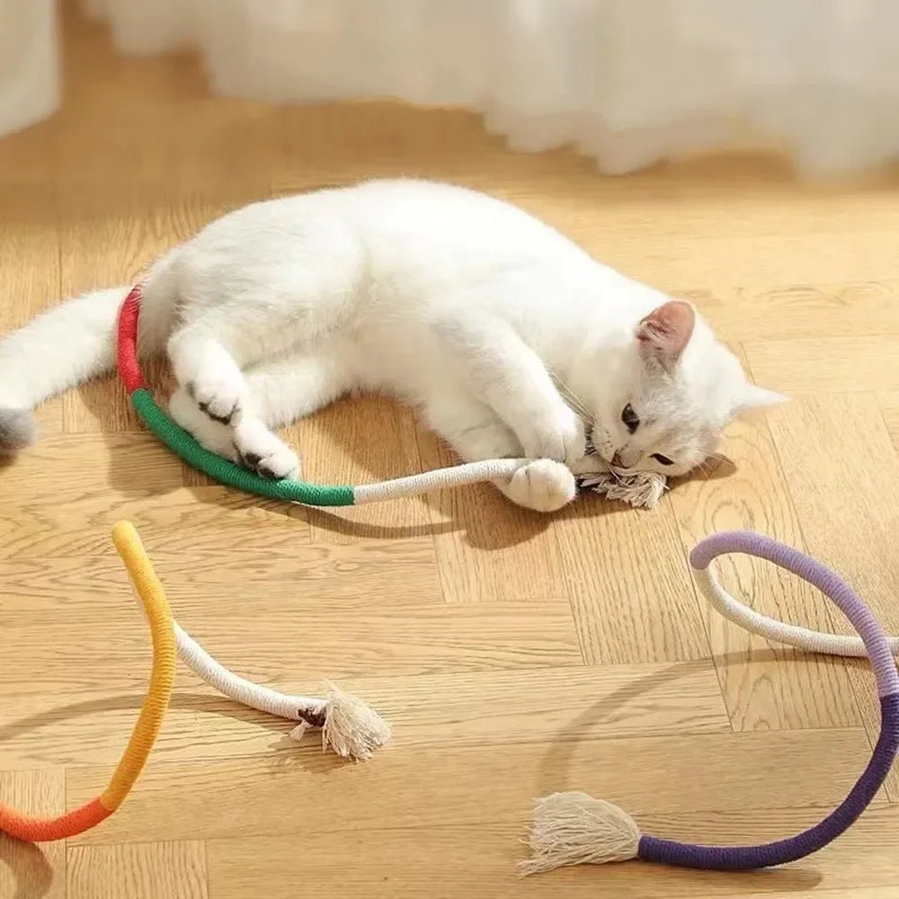 Cat Toys Interactive Molar Cotton Rope Toys Silvervine Cat Teaser Toy Clean Mouth Kitten Play Toy Pet Supplies Accessories - AnimalEssentials