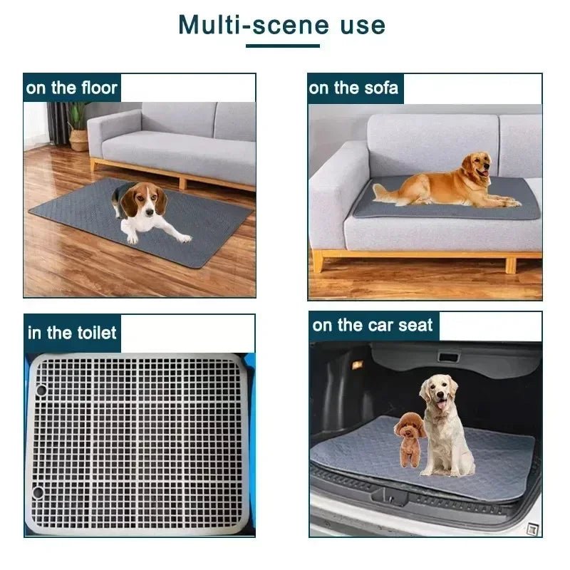 Dog Urine Pads Washable Reusable Anti Slip Pet Pee Pad Puppy Training Pad Pet Bed Urine Mat for Car Seat Cover Pet Supplies - AnimalEssentials