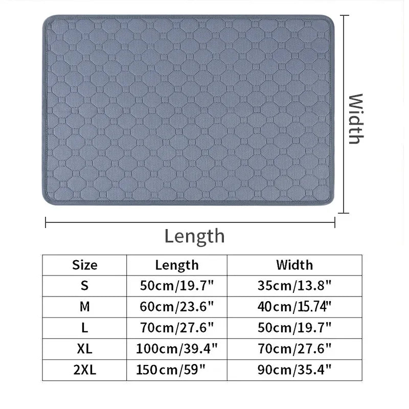 Dog Urine Pads Washable Reusable Anti Slip Pet Pee Pad Puppy Training Pad Pet Bed Urine Mat for Car Seat Cover Pet Supplies - AnimalEssentials