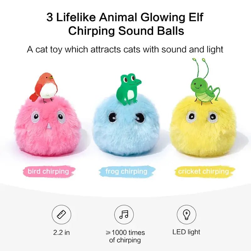 Interactive Ball Smart Cat Toys Plush Electric Catnip Training Toy Kitten Touch Sounding Pet Product Squeak Toy Ball - AnimalEssentials