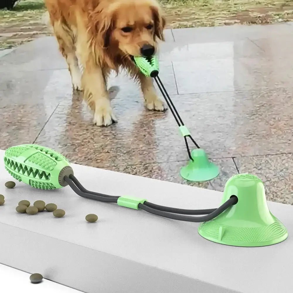 Interactive Suction Cup Dog Toy Large Dog Ball Toys Suction Cup Ropes Interactive Leaking Slow Feeder Chew Toy Toothing Clean - AnimalEssentials