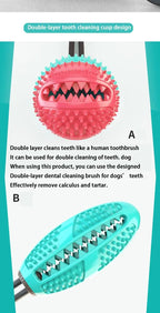 Interactive Suction Cup Dog Toy Large Dog Ball Toys Suction Cup Ropes Interactive Leaking Slow Feeder Chew Toy Toothing Clean - AnimalEssentials