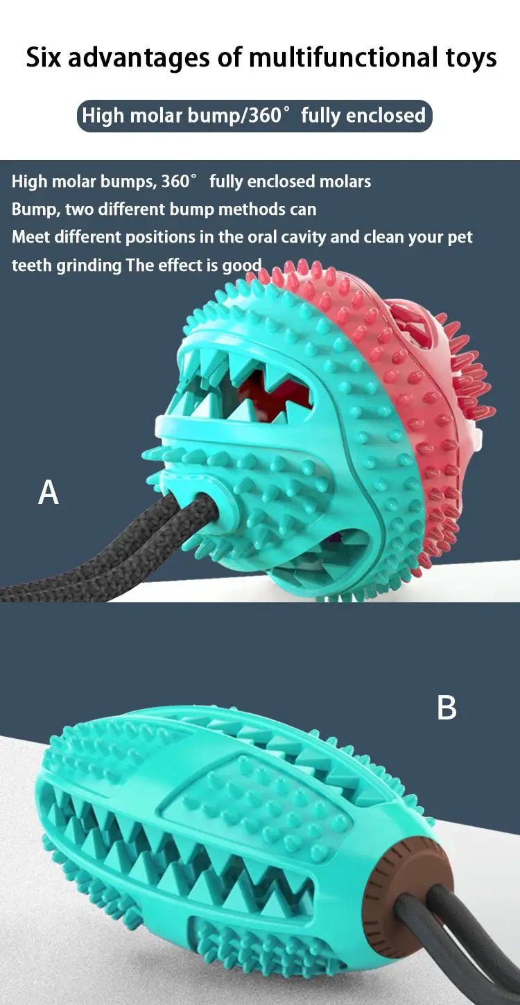Interactive Suction Cup Dog Toy Large Dog Ball Toys Suction Cup Ropes Interactive Leaking Slow Feeder Chew Toy Toothing Clean - AnimalEssentials