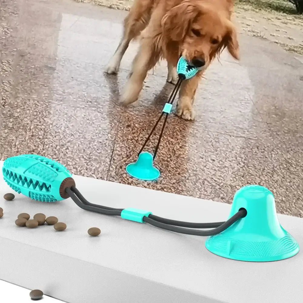 Interactive Suction Cup Dog Toy Large Dog Ball Toys Suction Cup Ropes Interactive Leaking Slow Feeder Chew Toy Toothing Clean - AnimalEssentials