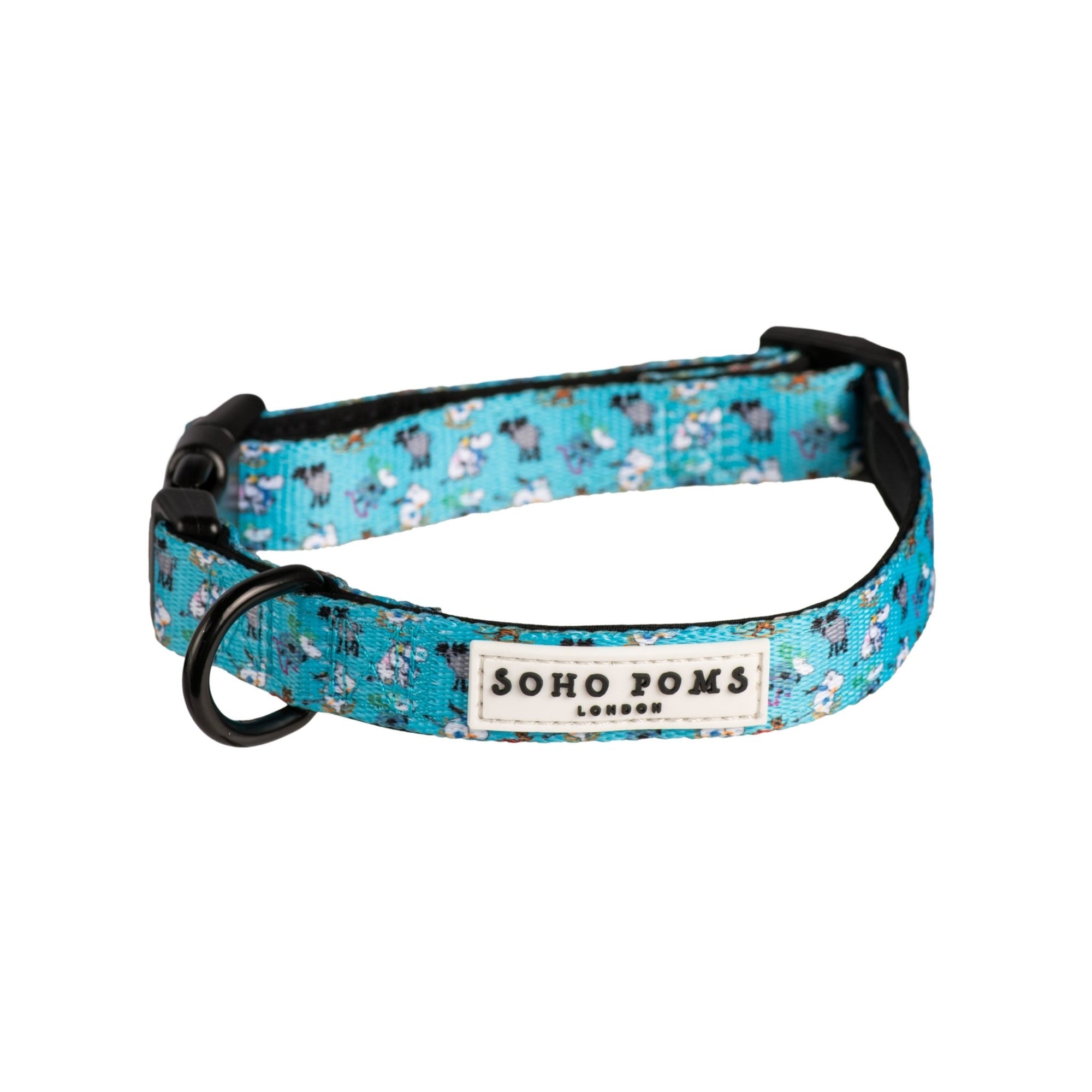Moomins Blue Holiday Dogs Padded Collar by Soho Poms - AnimalEssentials