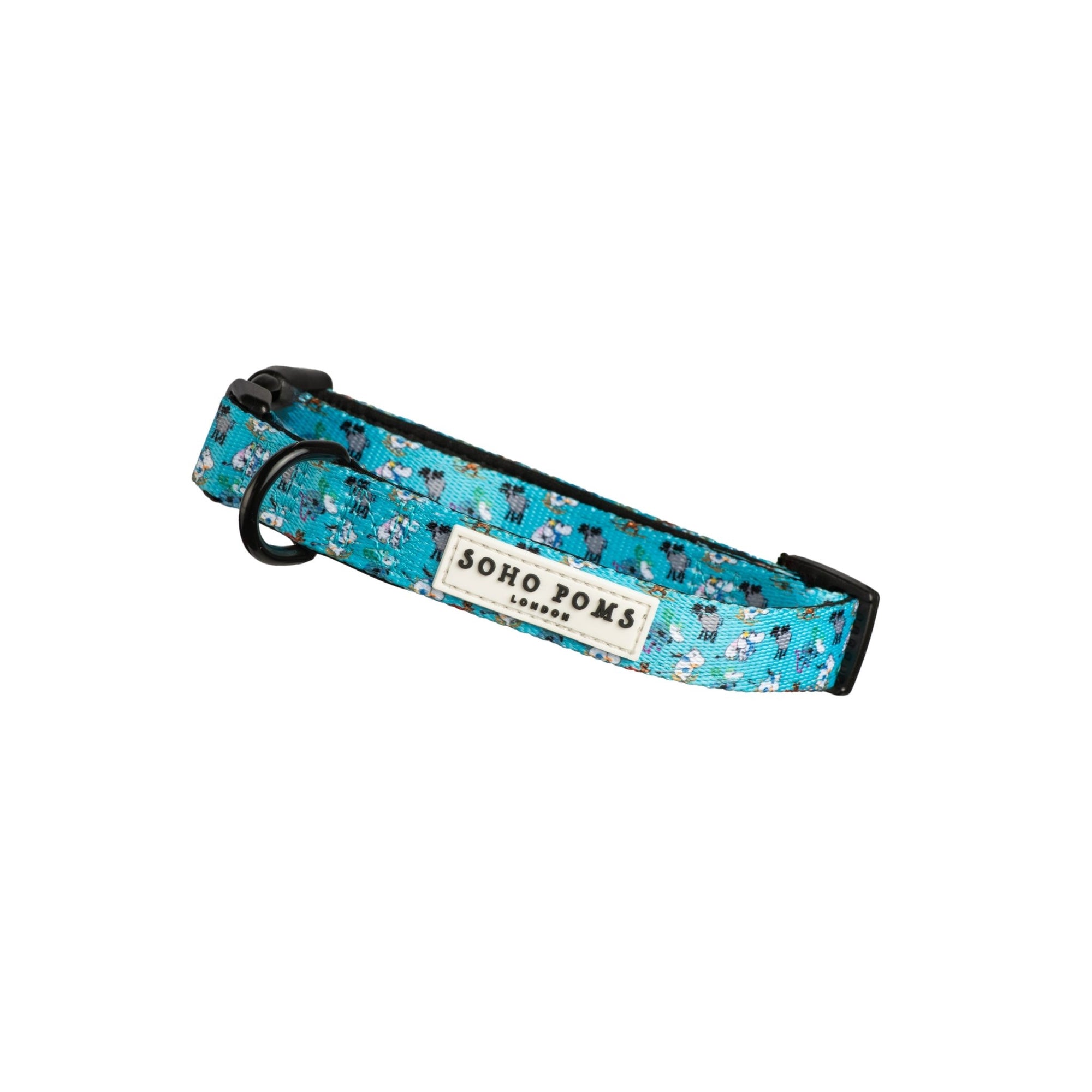 Moomins Blue Holiday Dogs Padded Collar by Soho Poms - AnimalEssentials