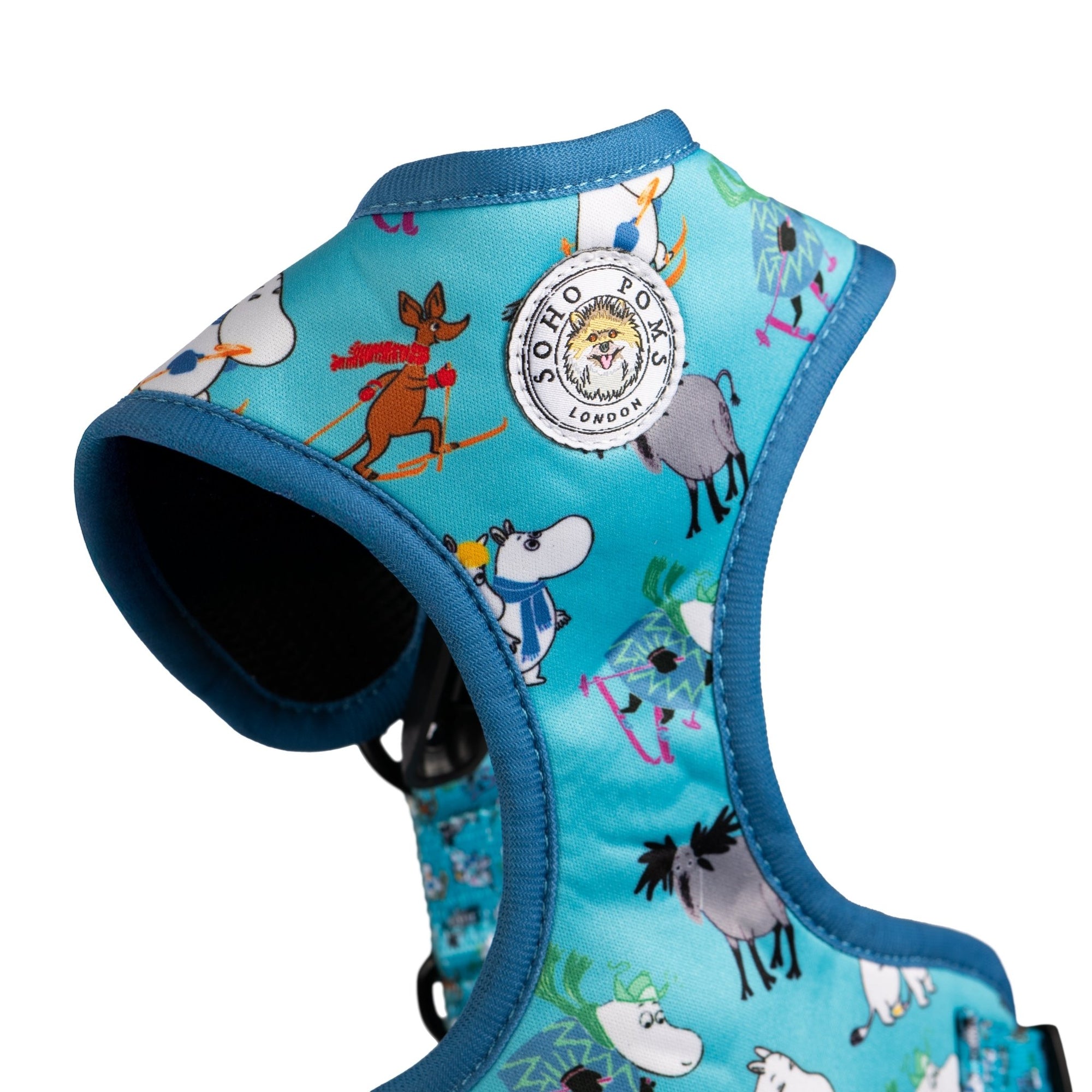 Moomins Blue Holiday Dogs Padded Harness by Soho Poms - AnimalEssentials