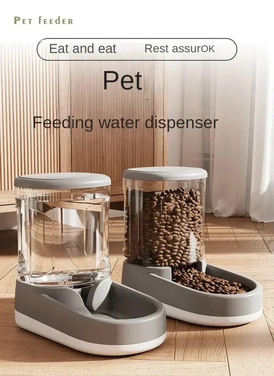 Pet Automatic Feeder Cat Food Bowl Things for Cats Puppy Bowl Feeding Watering Supplies Drinker Dog Food Storage Dispenser - AnimalEssentials