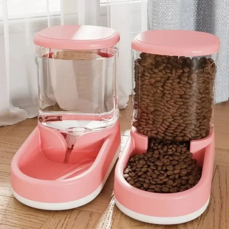Pet Automatic Feeder Cat Food Bowl Things for Cats Puppy Bowl Feeding Watering Supplies Drinker Dog Food Storage Dispenser - AnimalEssentials