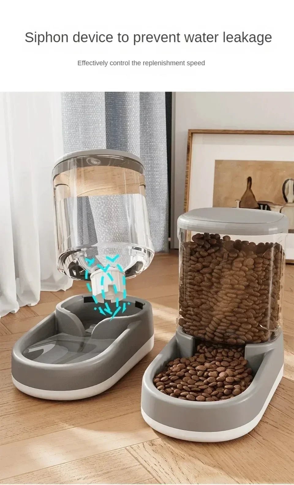 Pet Automatic Feeder Cat Food Bowl Things for Cats Puppy Bowl Feeding Watering Supplies Drinker Dog Food Storage Dispenser - AnimalEssentials