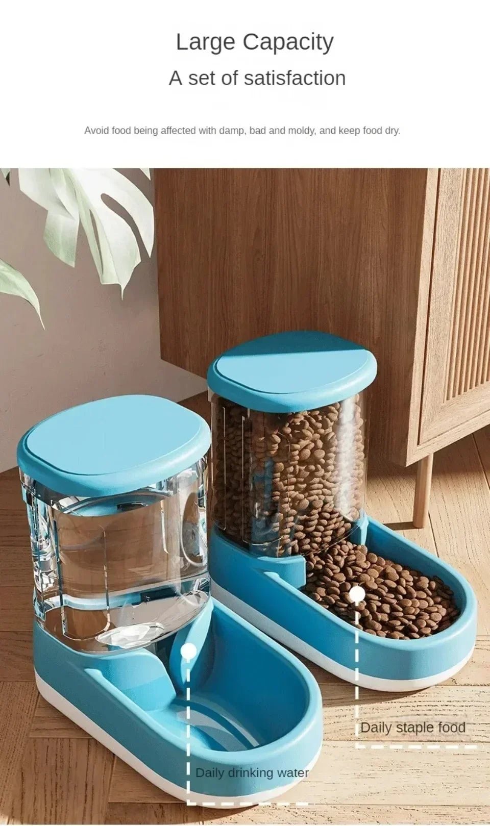 Pet Automatic Feeder Cat Food Bowl Things for Cats Puppy Bowl Feeding Watering Supplies Drinker Dog Food Storage Dispenser - AnimalEssentials