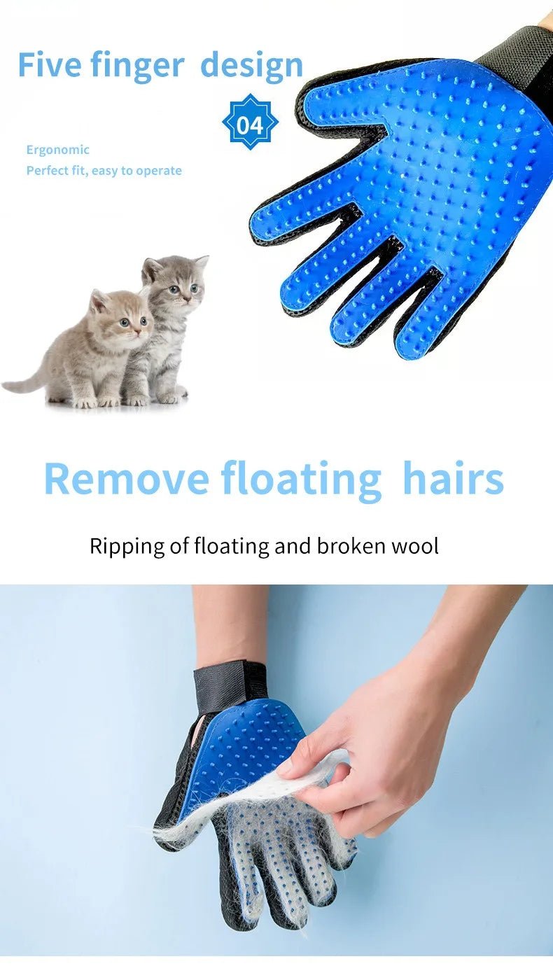 Popular hot selling pet dogs and cat hair combing gloves sturdy and durable effective hair combing pet supplies - AnimalEssentials