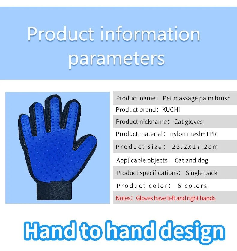 Popular hot selling pet dogs and cat hair combing gloves sturdy and durable effective hair combing pet supplies - AnimalEssentials