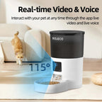 ROJECO Automatic Cat Feeder With Camera Video Cat Food Dispenser Pet Smart Voice Recorder Remote Control Auto Feeder For Cat Dog - AnimalEssentials