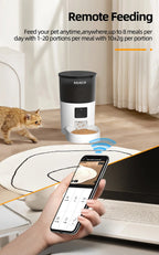 ROJECO Automatic Cat Feeder With Camera Video Cat Food Dispenser Pet Smart Voice Recorder Remote Control Auto Feeder For Cat Dog - AnimalEssentials