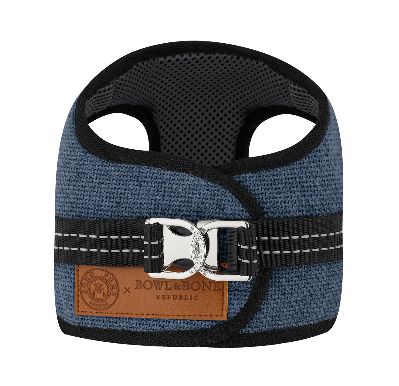 Soho Poms x Bowl & Bone Republic Mayfair Harness - Blue - AnimalEssentials