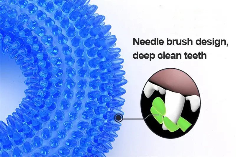 Squeaky Pet Dog Interactive Chew Toy Puppy Bite Resistant Thorn Barbed Tooth Cleaning Toy TPR Molar Chew Toys for Dogs - AnimalEssentials