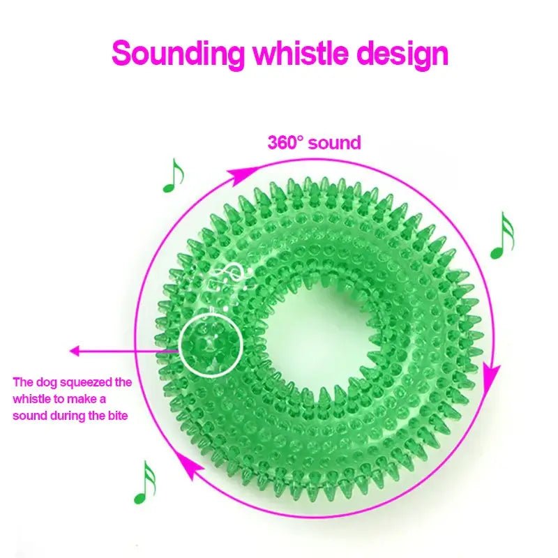 Squeaky Pet Dog Interactive Chew Toy Puppy Bite Resistant Thorn Barbed Tooth Cleaning Toy TPR Molar Chew Toys for Dogs - AnimalEssentials